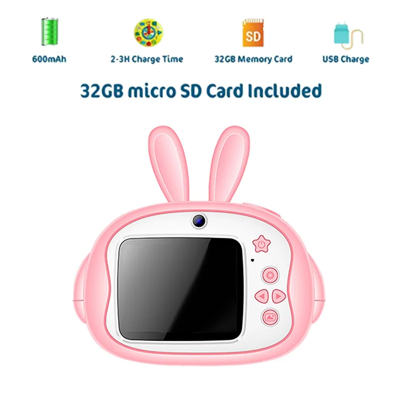  12 MP Kids Camera IPS 2.4 Inch Digital Cameras for Kids Kids Video Camera with 32GB SD Card Mini Ca