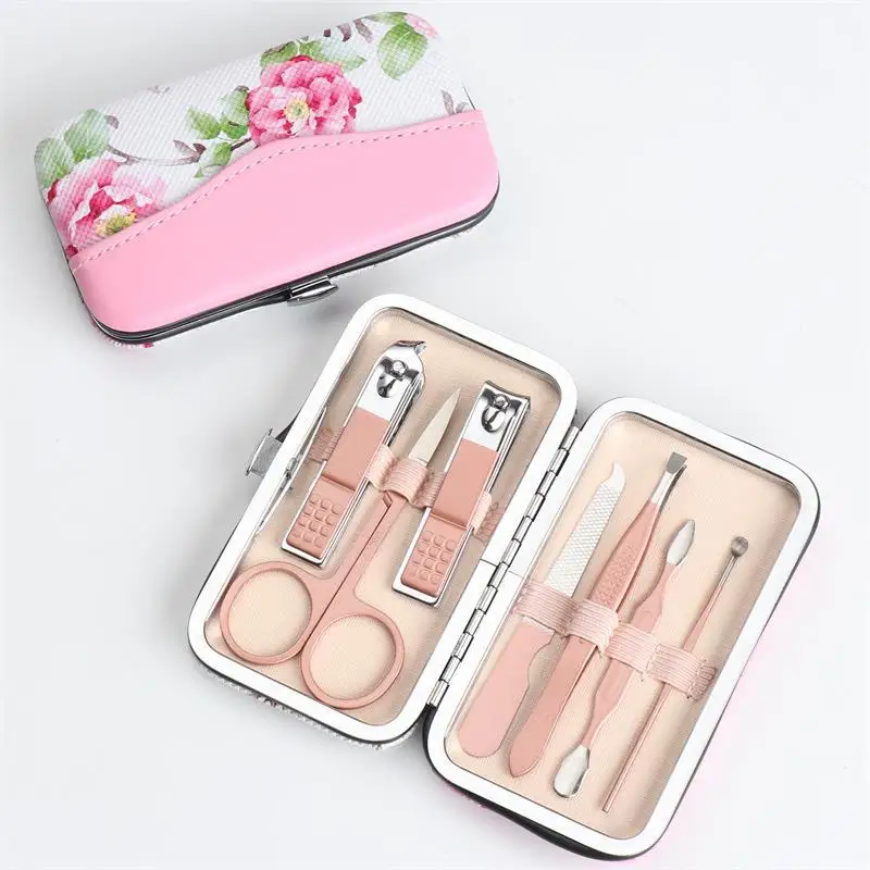 

Rose Gold-Tone Nail Scissor Set 7 Pieces Manicure Plier Tool Stainless Steel Nail Clippers Customizable Can Be Printed Logo
