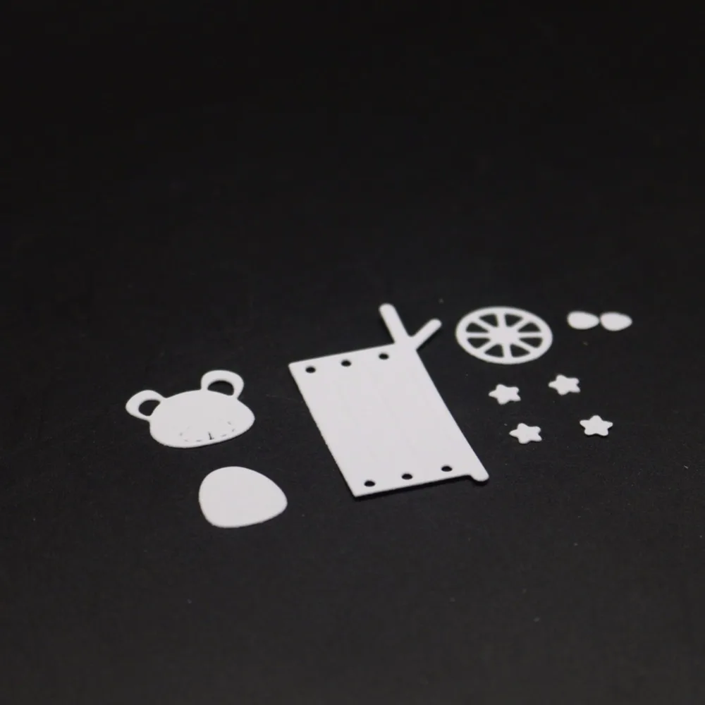  Little Bear Pulls Car Metal Cutting Dies DIY Scrapbooking Carbon Sharp Craft Customized Stencil Pho - 4.00029E+12