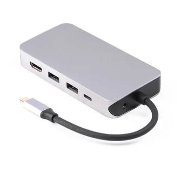 

Type-C to RJ45 VGA HDMI HUB PD Audio Adapter Converter for PC Computer GK99