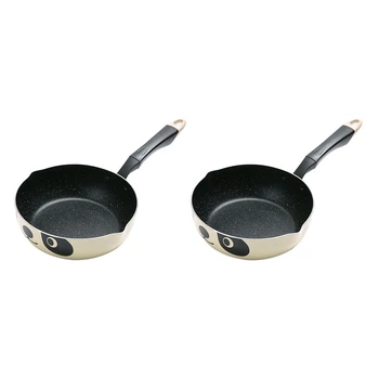 

2 Pcs Japanese Style Induction Cooker Universal Frying Pan Non-Stick Aluminum Pot Frying Pan Stone Pot 20CM & 24CM