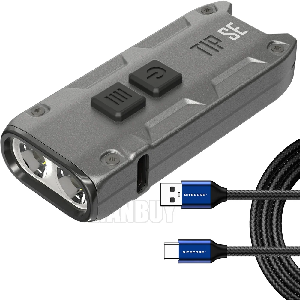 2020 Nitecore TIP SE 700 Lumens 2x LEDs Mini Metal Key Light EDC Rechargeable Flashlight Torch + UAC20 Type-C USB Charging Cable