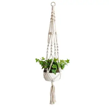 

Double Layer Suspension Double Pot Rack Hanging Rope Basket Environmental Protection Durable Hanger Ropes Bag Holder Braided