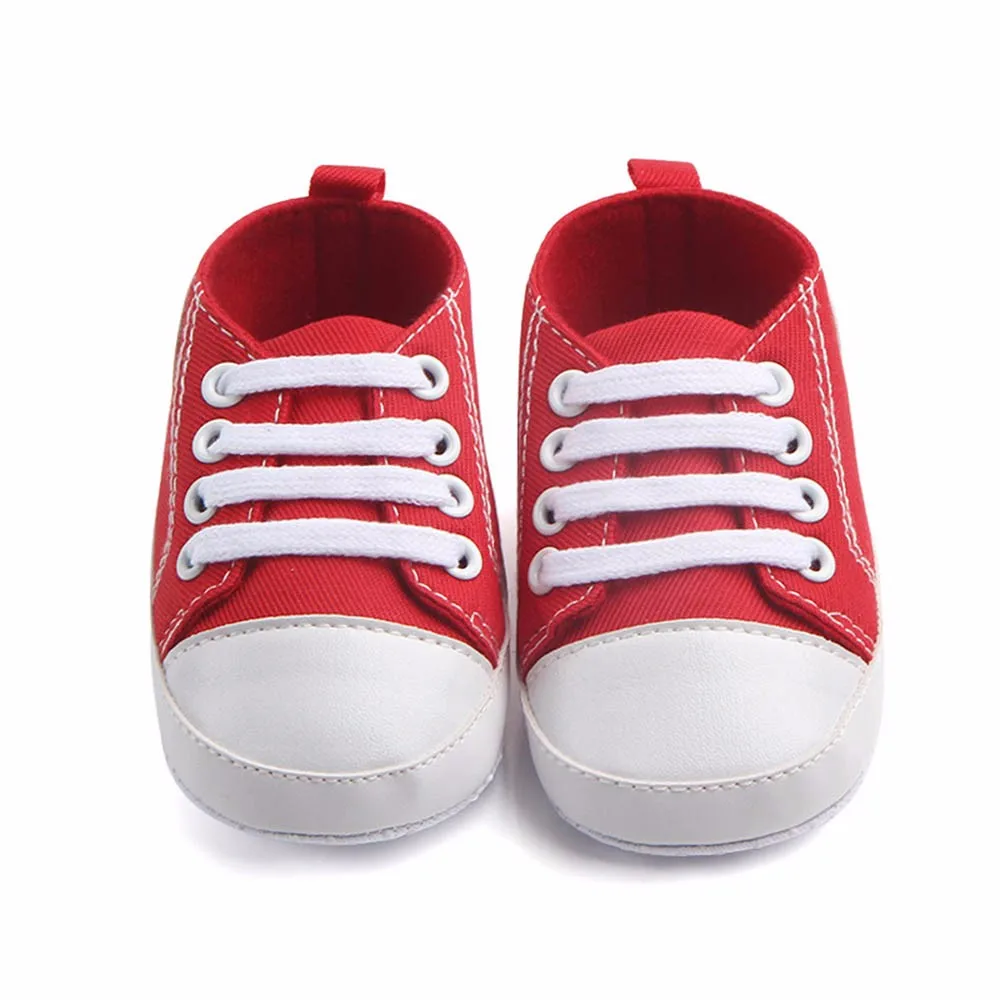 Новые парусиновые классические спортивные кроссовки для новорожденных мальчиков и девочек; обувь для первых шагов; обувь для малышей с мягкой нескользящей подошвой; 10