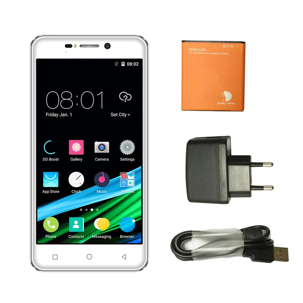 Ding 4,5 дюймов 3g смартфон мобильный телефон для Android Dual Sims двойной режим ожидания ЕС вилка 1750 мАч батарея