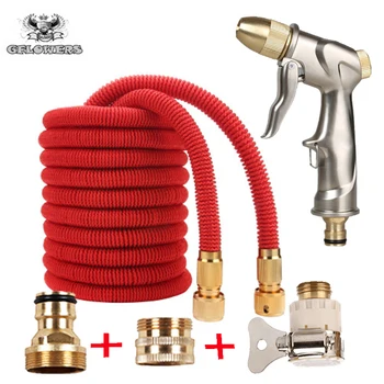 

Hot sale New Garden Water Gun Retractable Hose Magic EU High Pressure Car Wash Hose With Metal Gun Outdoor Garden Watering