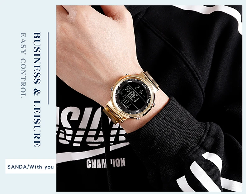 SANDA бренд новые модные парные часы для влюбленных Кварцевые Мужские Женские наручные часы из нержавеющей стали повседневные женские мужские часы
