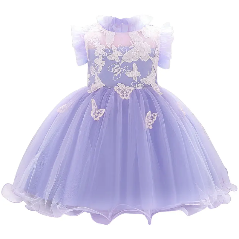 С цветочным узором одежда для малышей платье принцессы для девочек, детское свадебное кружевное платье одежда для детского балета вечерние платье-пачка для детей в возрасте от 1 года ко дню рождения