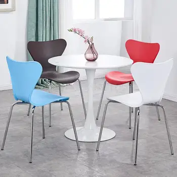 

Modern Simple Iron Chair Restaurant Fashion Creative Butterfly Chair Domestic Dining Chair Stainless Steel Back Chair