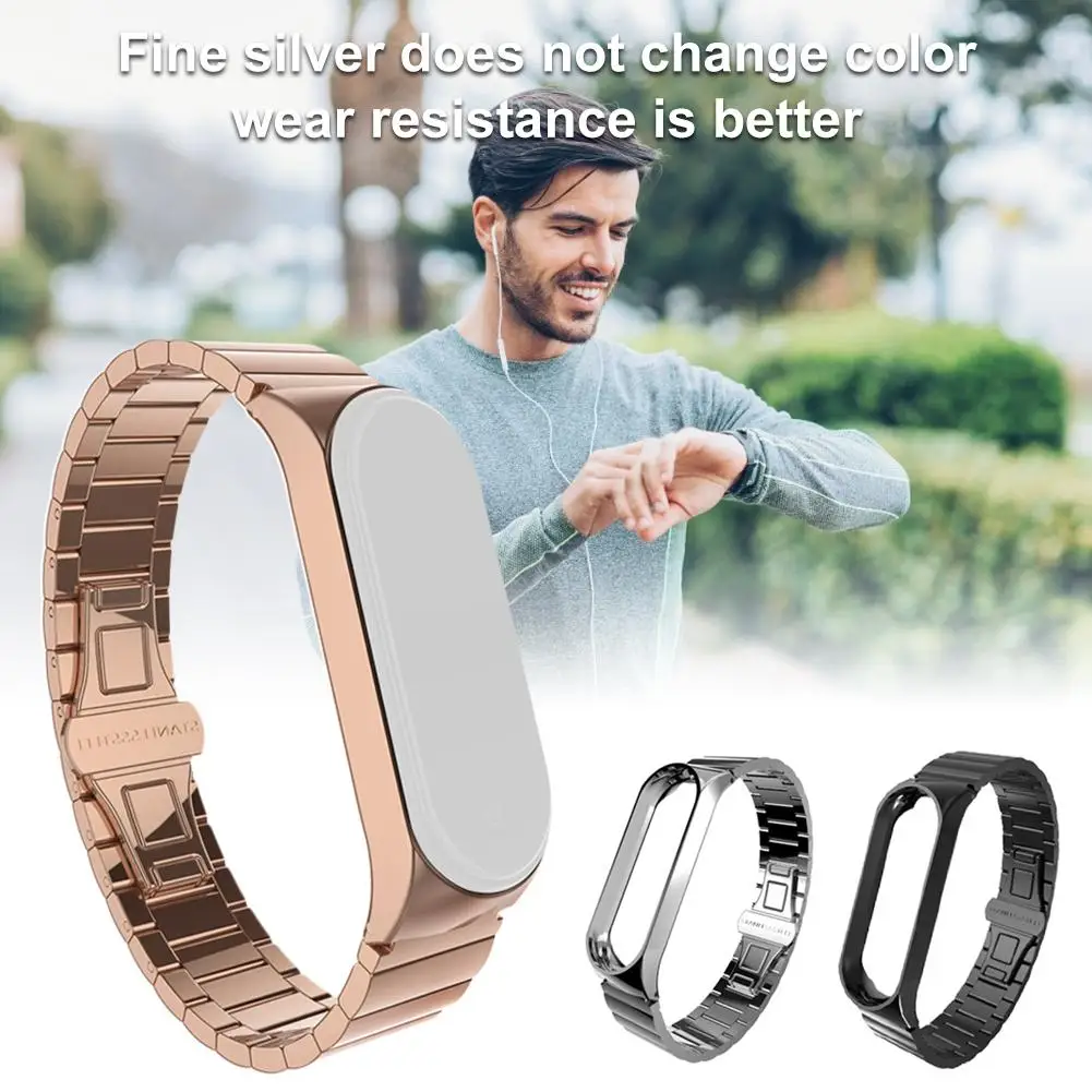 

Smart Bracelet Wristband Stainless Steel Metal Replacement Strap For Xiaomi Mi Band 4 Replacement Smart WatchBand Multi-color