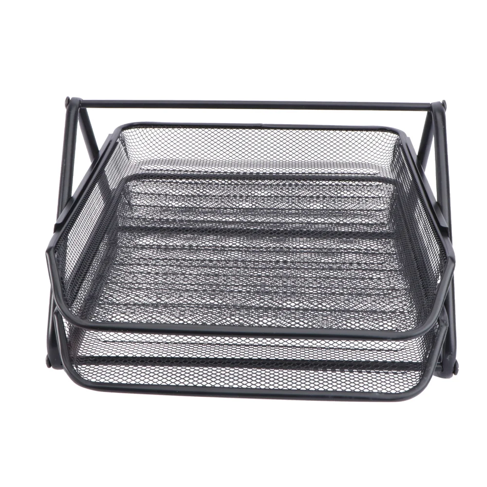 

1 Set File Storage Holder Iron Document Rack Multi-layer Storage Stand (Black)
