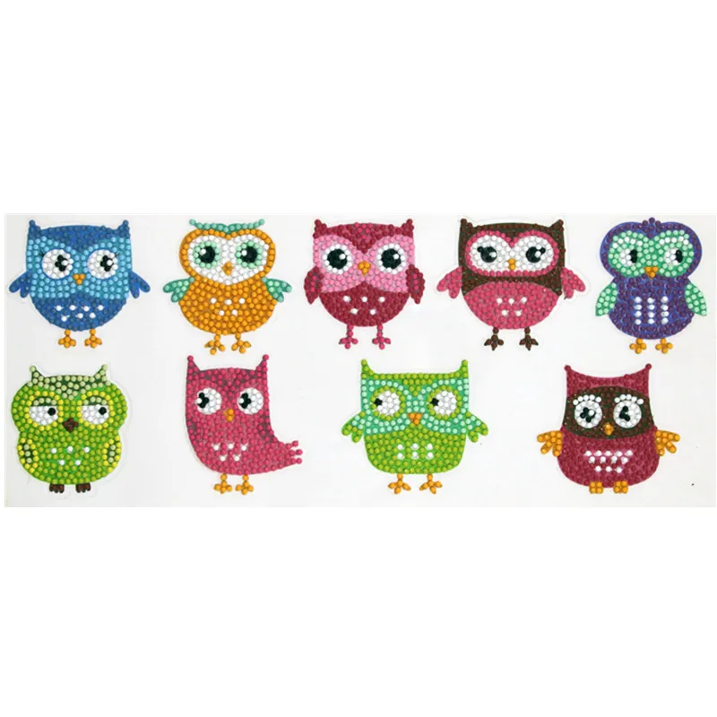 

New Coming 9pcs Bird Theme Diamond Painting Stickers Diamond Embroidery Cross Stitch Paint With Diamonds For Kids Gift Decor