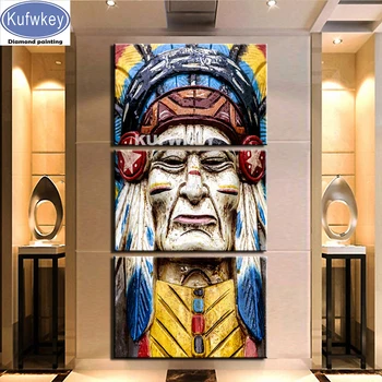 

3pcs diamond painting new Indian old men 5d diamond embroidery cross stitch full square round 3D DIY people home decor art,