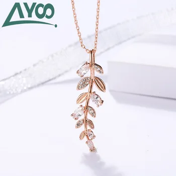 

AYoo High Quality SWA New Delicate Simple Rose Gold Leaf Necklace Original Valentine's Day Gift Necklace