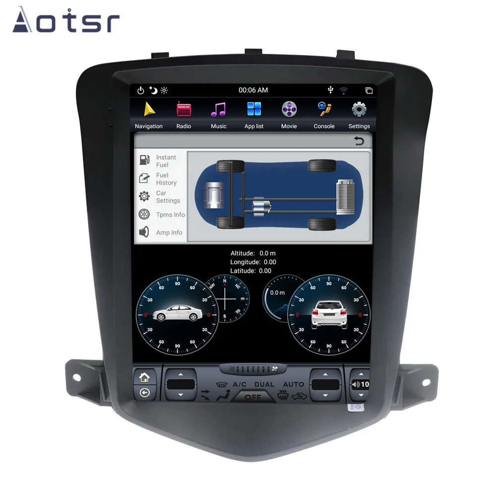 AOTSR 10,4 дюймов wifi DSP Android 8,1 Tesla стиль автомобиля gps навигация для Chevrolet CRUZE 2008-2012 мультимедиа плеер Радио HD