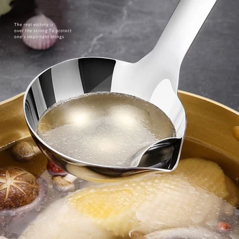 

Long Handle Soup Spoon Stainless Steel Scoop Filter Grease Colander Oil Separator Cooking Spoon Colander Tools Kitchen Gadgets
