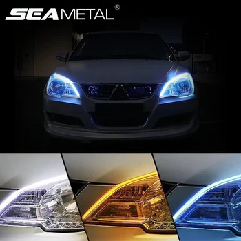 

Car Led Daytime Running Light Universal Auto Flowing Runs Headlight 30 /45/ 60cm LED Strip Brake Turn Signal Lights Car Styling
