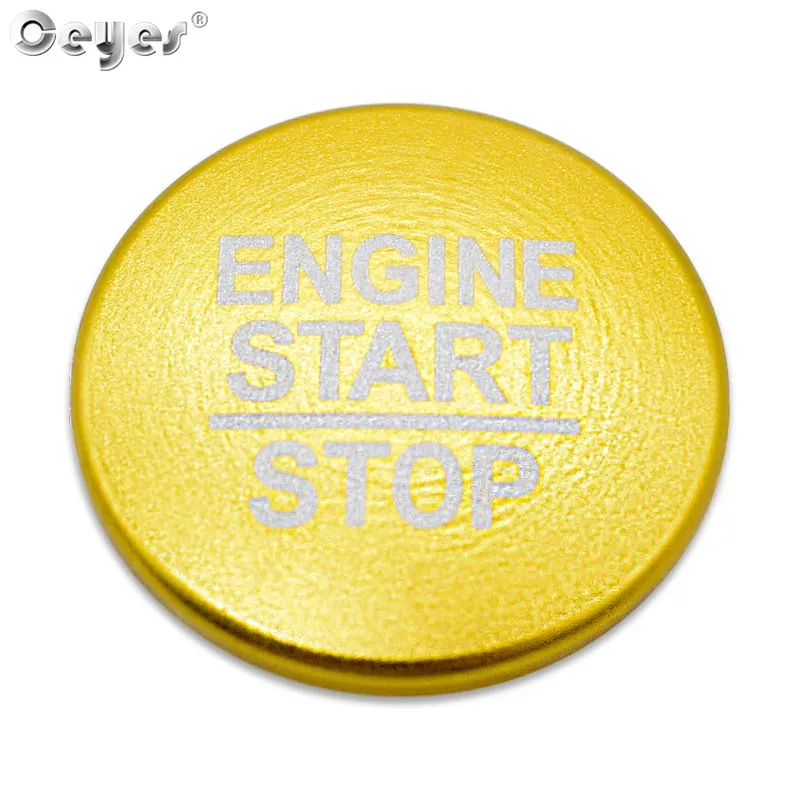 Ceyes, автомобильный Стайлинг для Jeep Renegade, компас Wrangler, авто зажигание двигателя, кнопка старта, стоп, кольцо, Чехлы, чехол, наклейка, аксессуары - Название цвета: Gold for Button