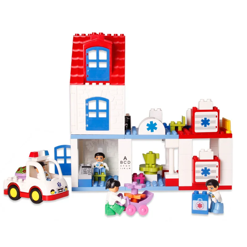 

DIY Large Particles Set Children'S Educational Assembled Building Blocks City General Mobilization Plastic Medical Building Bloc