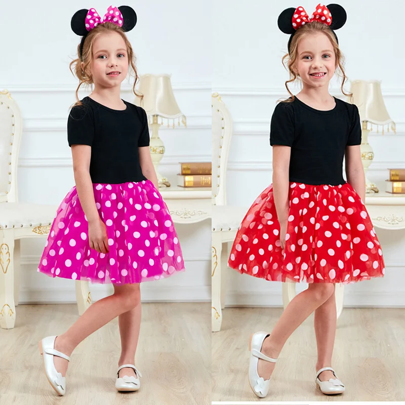 Kids Ballet Show Dress Princess Party Costume Infant Clothing Polka Dot Baby Clothes Birthday Girls tutu Dress with Headband Girls Dress Princess Costume Children Dance Suit