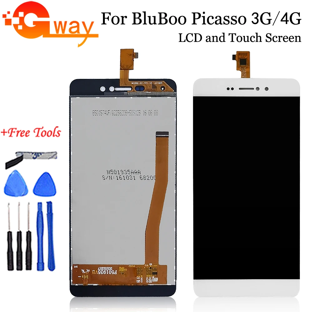 ЖК-кодирующий преобразователь сенсорного экрана в сборе FSTGWAY для BluBoo Picasso сменный
