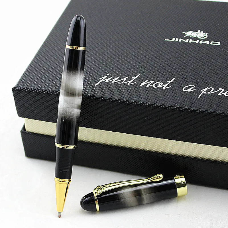 Jinhao X450 черная чернильная шариковая ручка полностью металлические Золотые зажимы