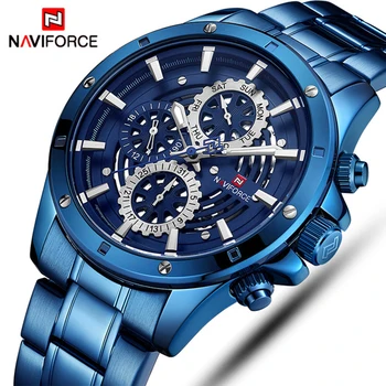 

NAVIFORCE Luxury Brand Men Sports Watches Men's Quartz Date Hours Clock Male Full Steel Military Wrist Watch Relogio Masculino