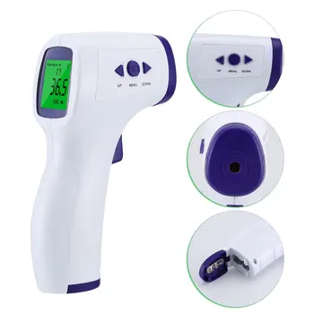 

Forehead Non Contact Baby Thermometer Infrared LCD Body Temperature Fever Digital IR Measurement Tool Gun for Baby Adult 1Set