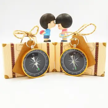 

10pcs/set Wedding Favors Karft Paper Candy Gift Box Compass with Tag Wedding Gift for Guest Souvenir Birth Party Decoration