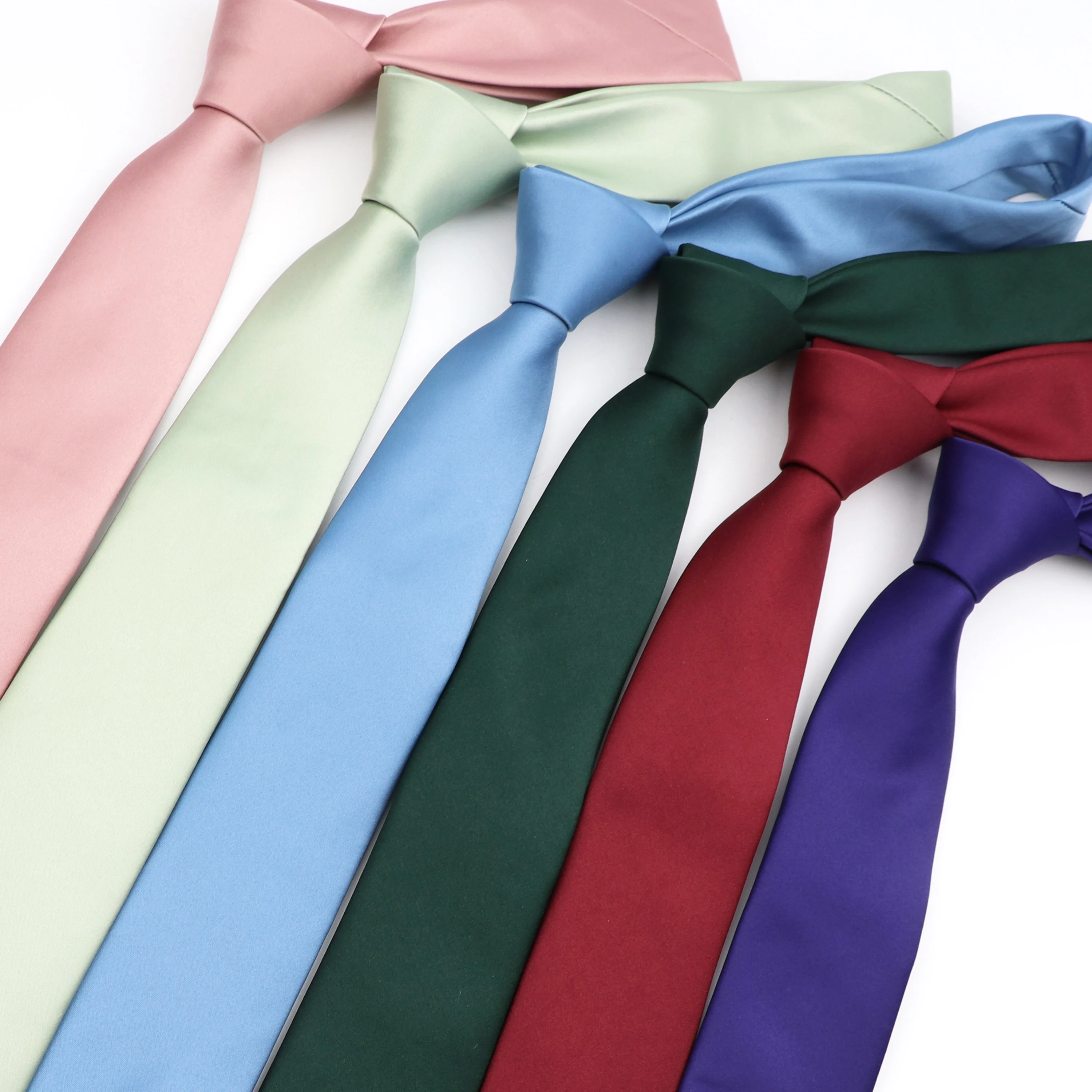 

Men Solid Color Skinny Necktie Fashion Slim Narrow Casual Arrow Tie Formal Wedding Party Ties Male Silk Business Neckties