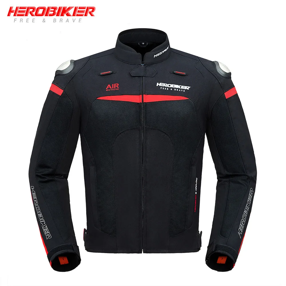 HEROBIKER-BLACK HEROBIKER мотоциклетная куртка мужская куртка для мотокросса для гонок по бездорожью Защитная Экипировка мотоциклетная защита - Цвет: HEROBIKER-BLACK
