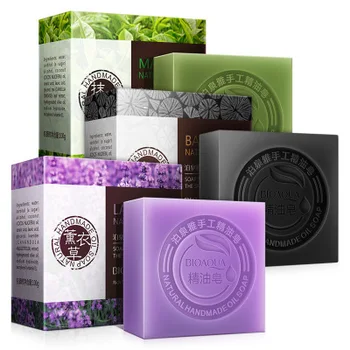 

BIOAQUA Natural Organic Herbal Essential Oil Soap Whitening Handmade Soap Skin Remove Acne Deep Cleansing Face Hair Care Bath