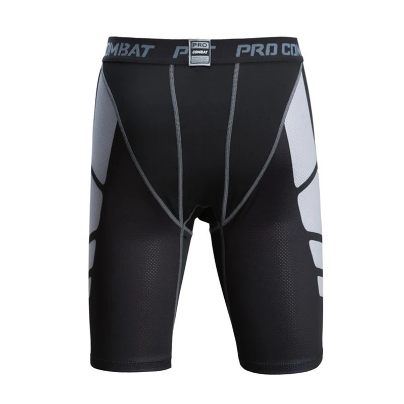 Новые мужские шорты для бега компрессионные дышащие тренировочные шорты для фитнеса облегающие шорты для спортзала - Цвет: B