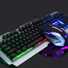 Проводная USB интерфейс механическая клавиатура мышь набор для домашнего офиса ноутбук ПК для игры эргономичная подсветка игровая мышь