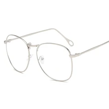 New anti-Blu-ray computer glasses retro casual classic flat glasses unisex retro metal frame blue light blocking glasses