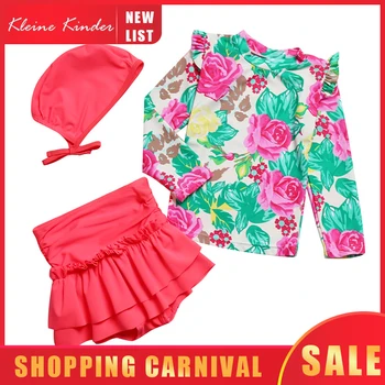 

Swimwear for Girls with Long Sleeves UV Protection Bathing Clothes Child Beachwear Children's Swimsuit for 10 11 12 years old