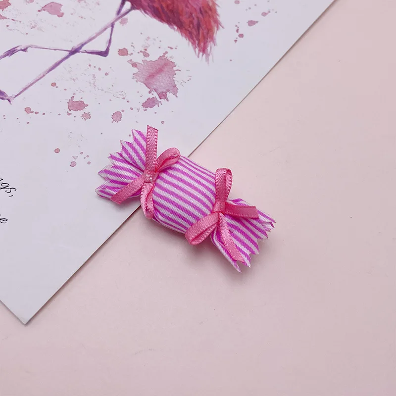 Hand genähtes Streifen tuch, Süßigkeiten applikationen, DIY Haarclip Zubehör, Geschenk dekoration, 5,5x2cm, 20 Stück Menge – Detail 4