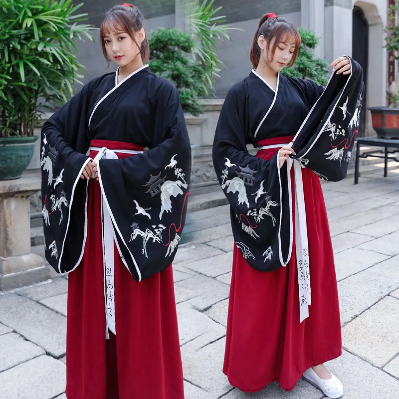 Hanfu для мужчин Китайский народный танцевальный костюм династии Тан представление одежда женщин Древние Традиционные сценические наряды пары DN4896