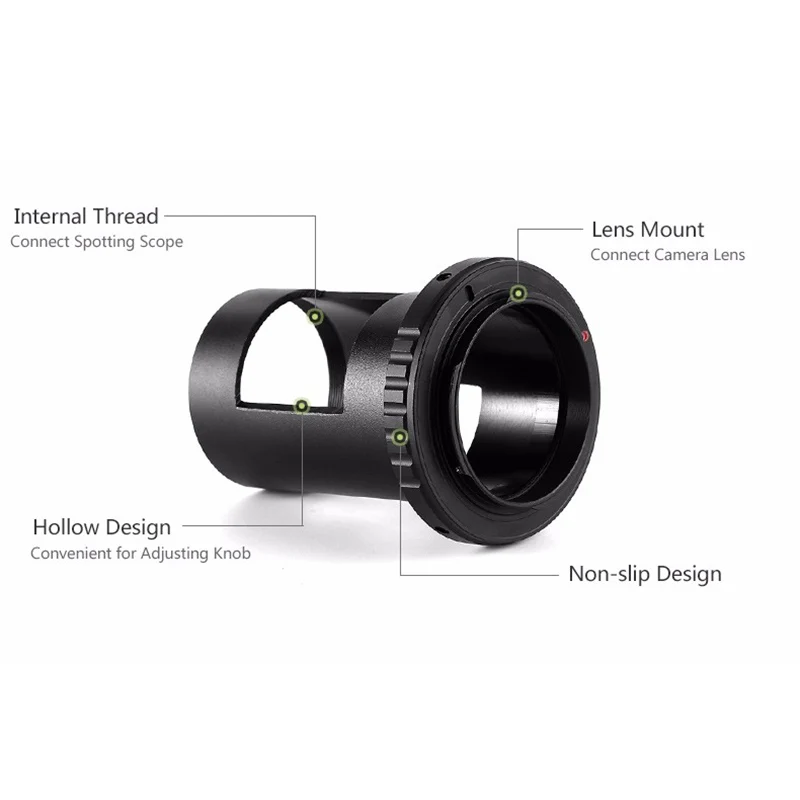 42mm T-mount Spotting Scope Camera Adapter Tube and T Ring for Nikon Canon Sony Pentax SLR/DSLR Camera & Astronomical Telescope 5