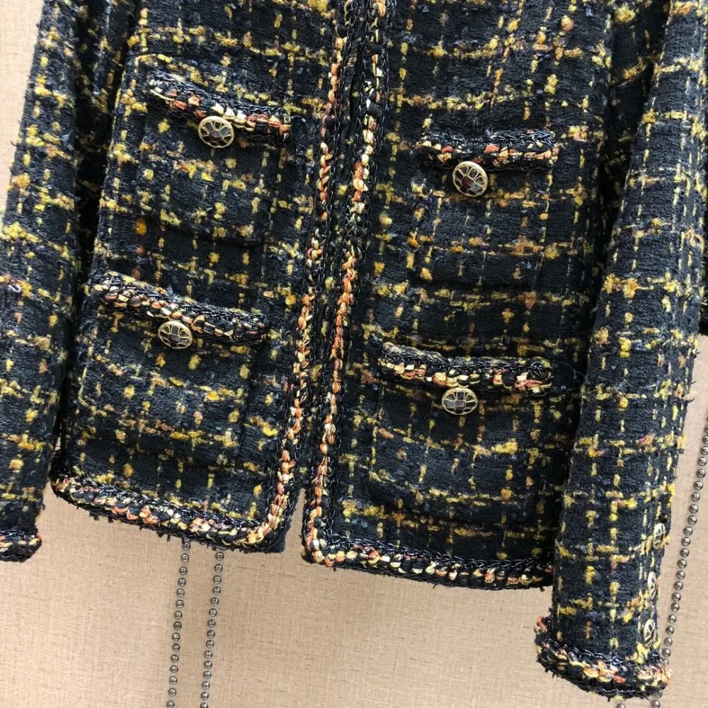 2019FW winner Новая женская твидовая шерстяная куртка-пальто+ юбка трапециевидной формы Женская Повседневная Верхняя одежда костюмы с юбкой комплекты из 2 предметов rmsx 9,30