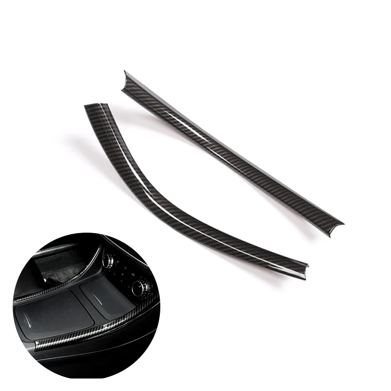 2 Bandes Latérales De Panneau De Commande Central De Voiture, Couverture De Décor Texture De Carbone, Pour Mercedes Benz A B Cla Gla Classe W176 A180 