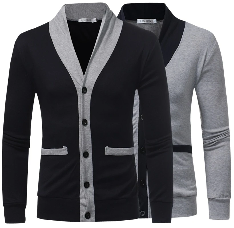 Рекрут мужчин случайные Trui Jas мужчин случайные Лоскутные Slim Fit v-образным вырезом используется Trui SweaterCoat M-2XL