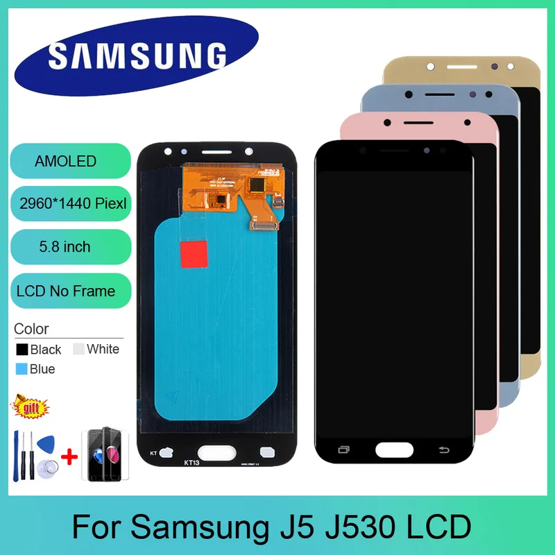 

5.2'' For SAMSUNG Galaxy J5 PRO 2017 J530 J530F Original Spuer AMOLED LCD Touch Screen Digitizer Assembly Repair Parts + Tools