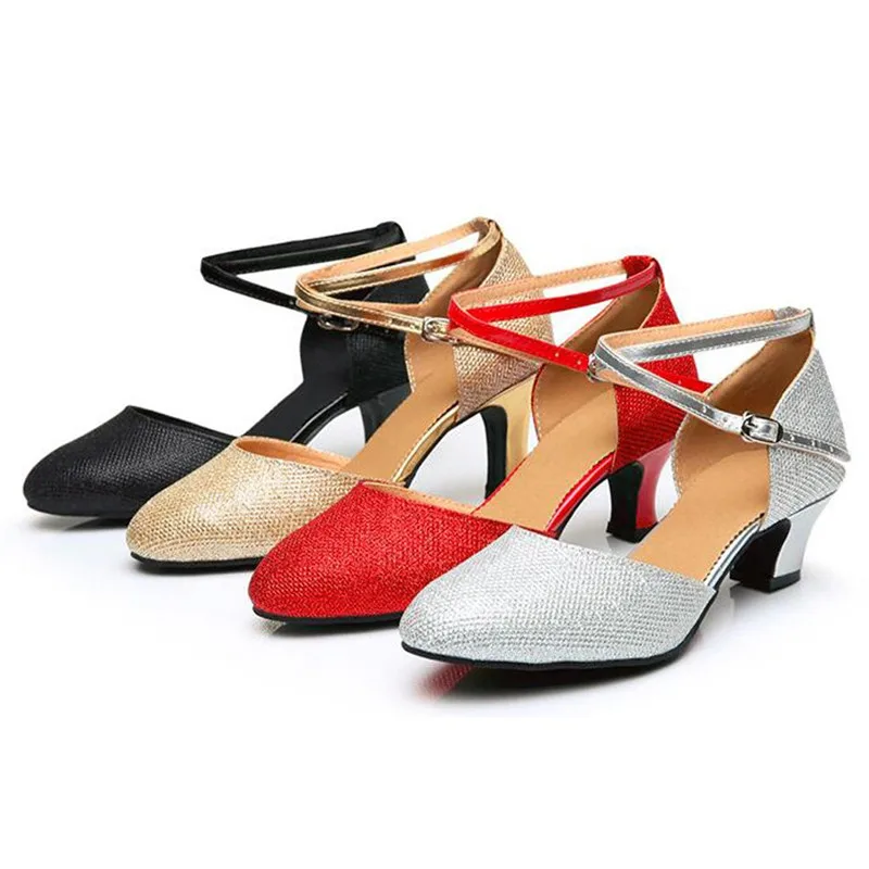 Women Ballroom Tango Latin Salsa Dancing Shoes Sequins Shoes Social Dance Party Shoe for WomenLadiesGirlsTango Salsa #2g29 (1)