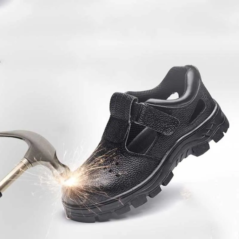 Black safety shoes 5 Дропшиппинг Рабочая безопасность мужские ботинки со стальным носком дышащие уличные повседневные кроссовки удобные ботинки промышленные ПРОКАЛЫВАЮЩИЕ Sh - Цвет: Black safety shoes 5