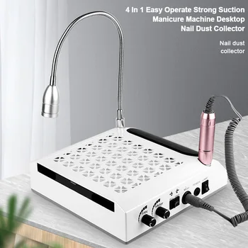 

4 In 1 Reusable Filter Tools Nail Dust Collector Manicure Machine Professional Salon Drill Strong Suction Durable Fingernail Art
