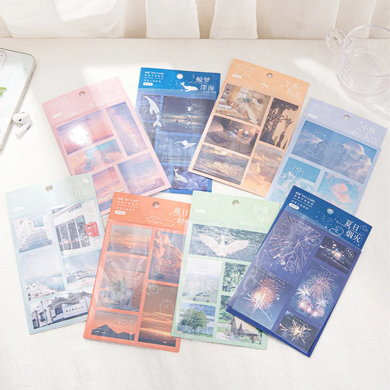 2 предмета плавающая Мировая Серия Стикеры эстетическое пейзаж декоративные Ablum