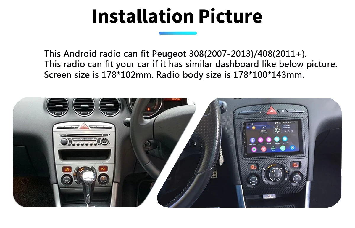 2Din " Мультимедиа Android 8,1 Автомагнитола для peugeot 308 408 gps DSP Carplay SPDIF сабвуфер 4G SIM WiFi DVR DAB OBD TPMS