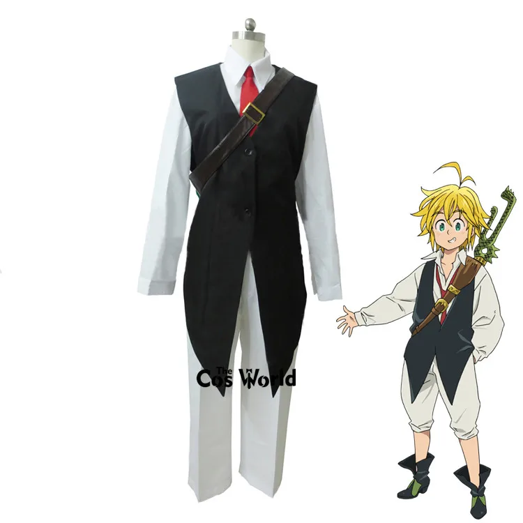 The Seven Deadly Sins Dragon's Sin of Wrath Meliodas Униформа жилет Рубашка Брюки Наряд аниме костюмы для косплея