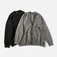 Winter New Cardigan Men Fashion Letter Printing Casual Warm Sweater Man Streetwear Wild Loose Sweater Jacket Male Clothes M-2XL